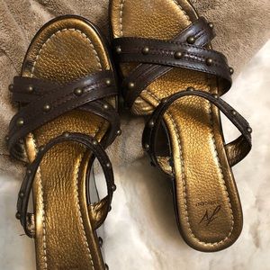 J Vincent Brown sandals with stud accents